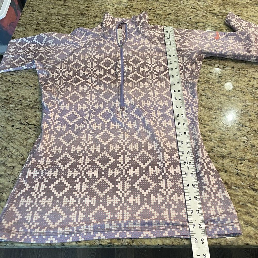 NIKE Women Medium PRO MICROFLEECE LINED 1/2 ZIP PURPLE OMBRE GEOMETRIC JACKET - Picture 9 of 9